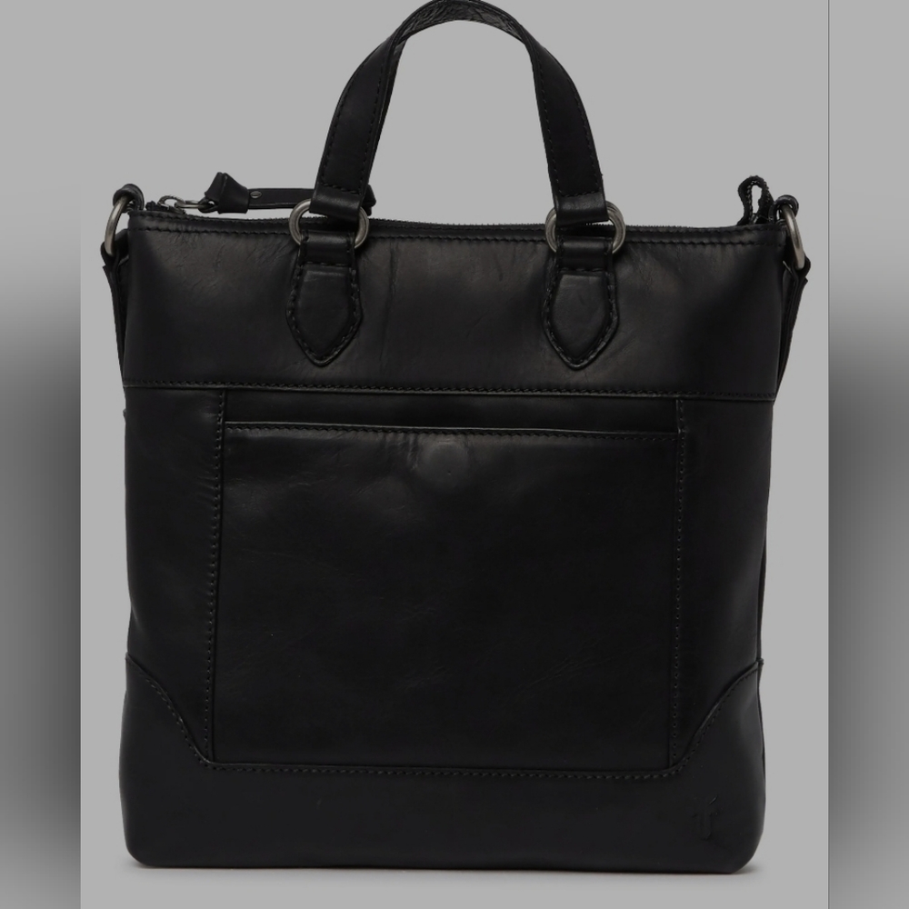 Frye Melissa small leather crossbody tote black